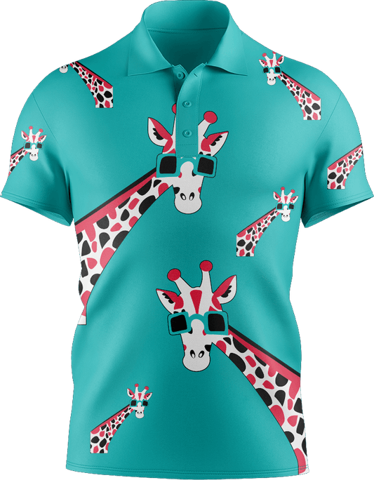 Gigi Giraffe Men's Short Sleeve Polo - fungear.com.au