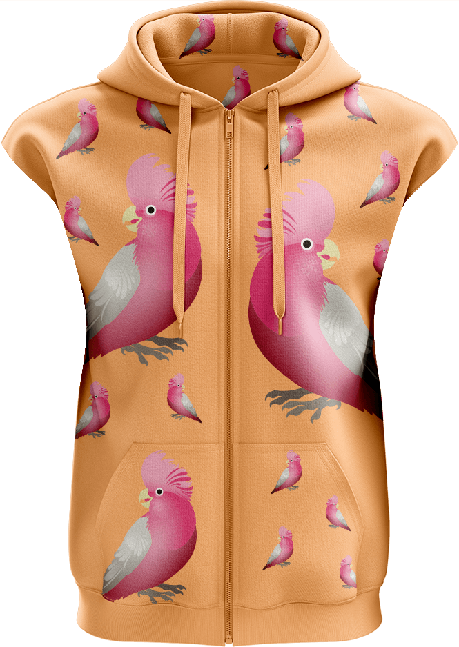 Glama Galah Full Zip Sleeveless Hoodie Jackets - fungear.com.au