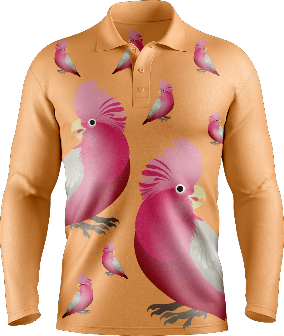 Glama Galah Men's Long Sleeve Polo