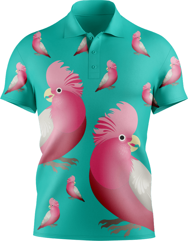 Glama Galah Men's Short Sleeve Polo - fungear.com.au
