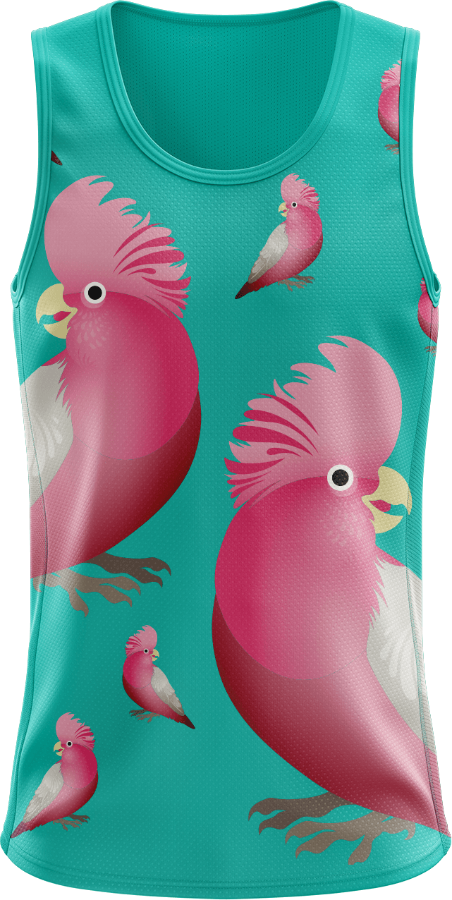 Glama Galah Singlets - fungear.com.au