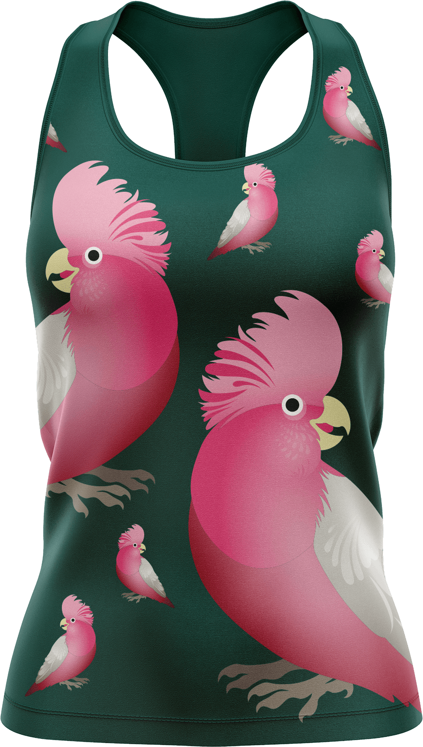 Glama Galah Singlets - fungear.com.au