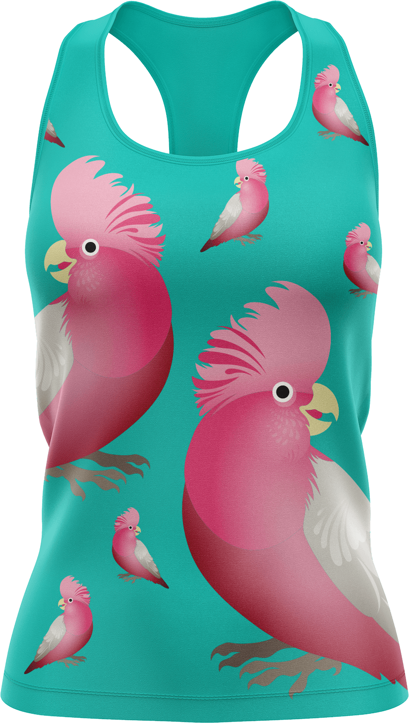 Glama Galah Singlets - fungear.com.au