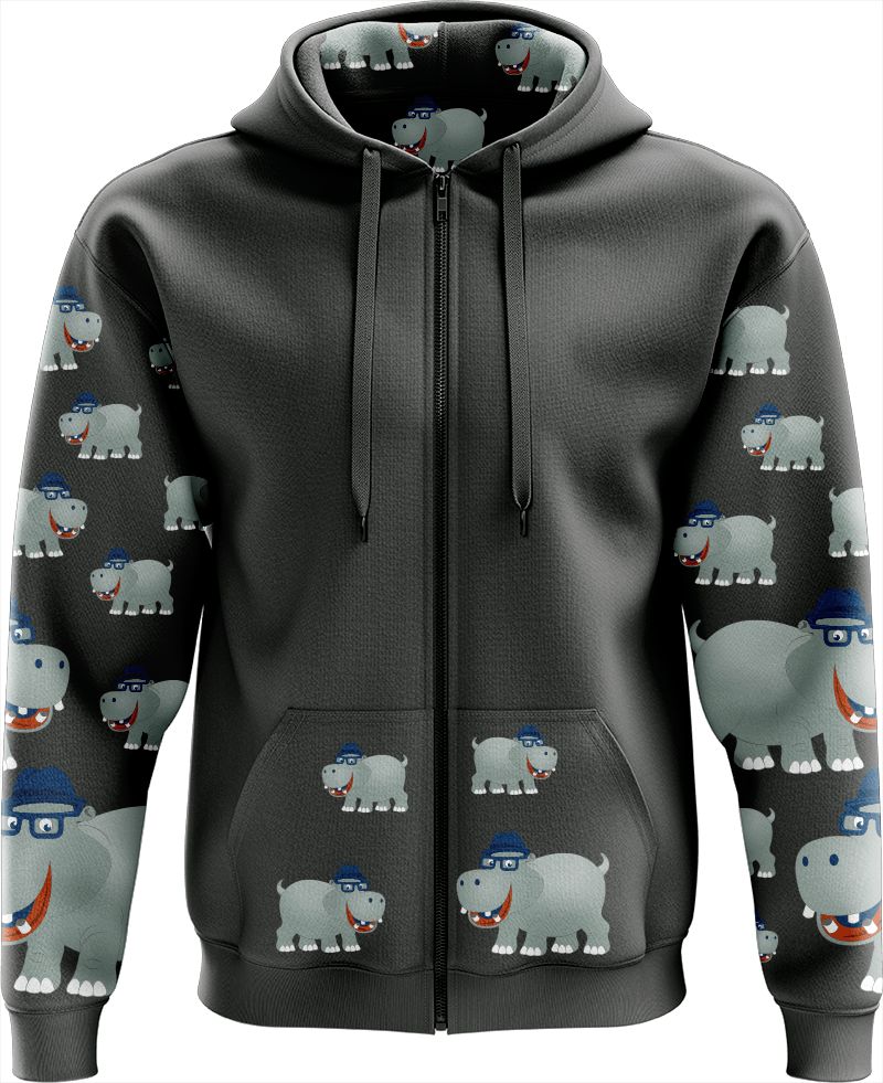 Hungry Hippo Full Zip Hoodies Jacket - fungear.com.au