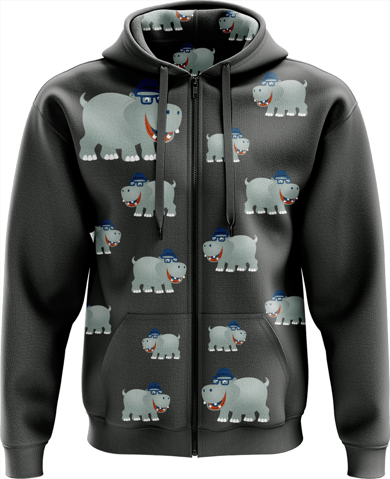 Hungry Hippo Full Zip Hoodies Jacket - fungear.com.au