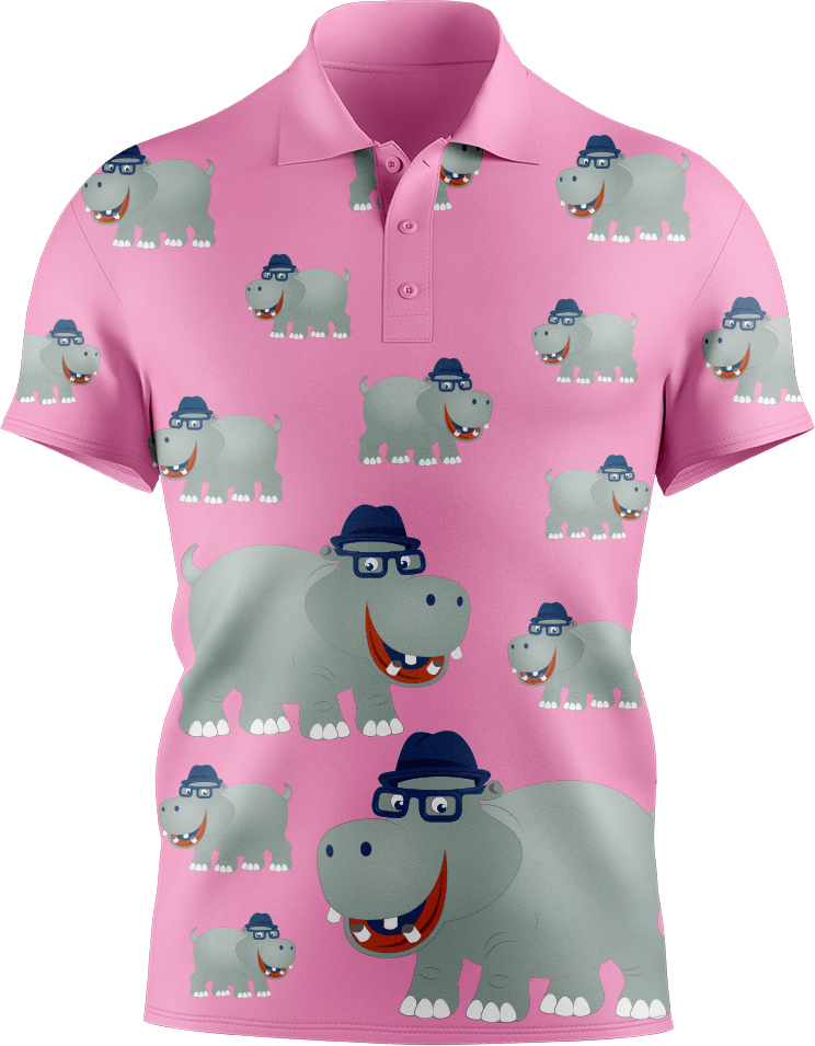 Hungry Hippo Men's Short Sleeve Polo - fungear.com.au