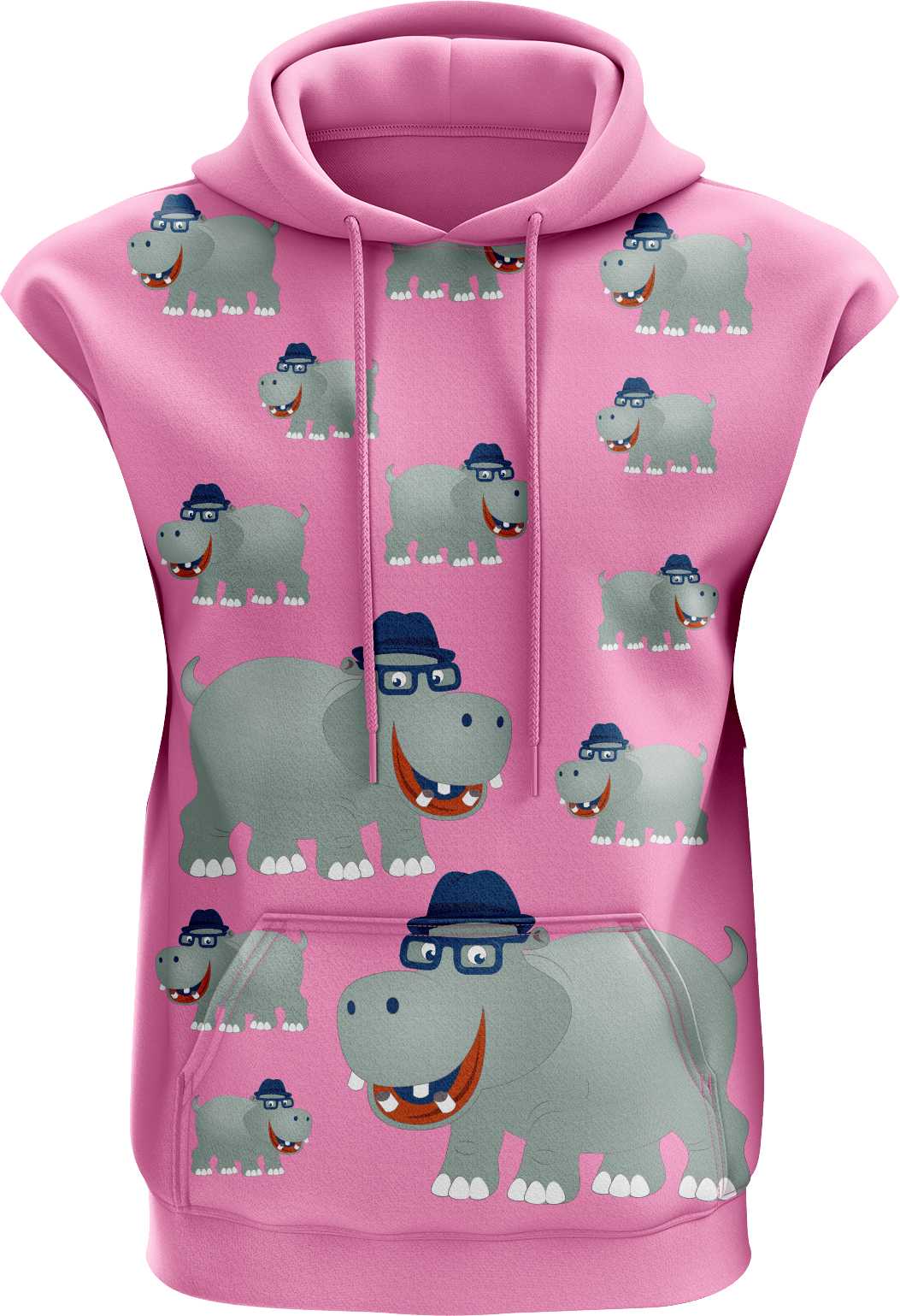 Hungry Hippo Sleeveless Hoodie - fungear.com.au