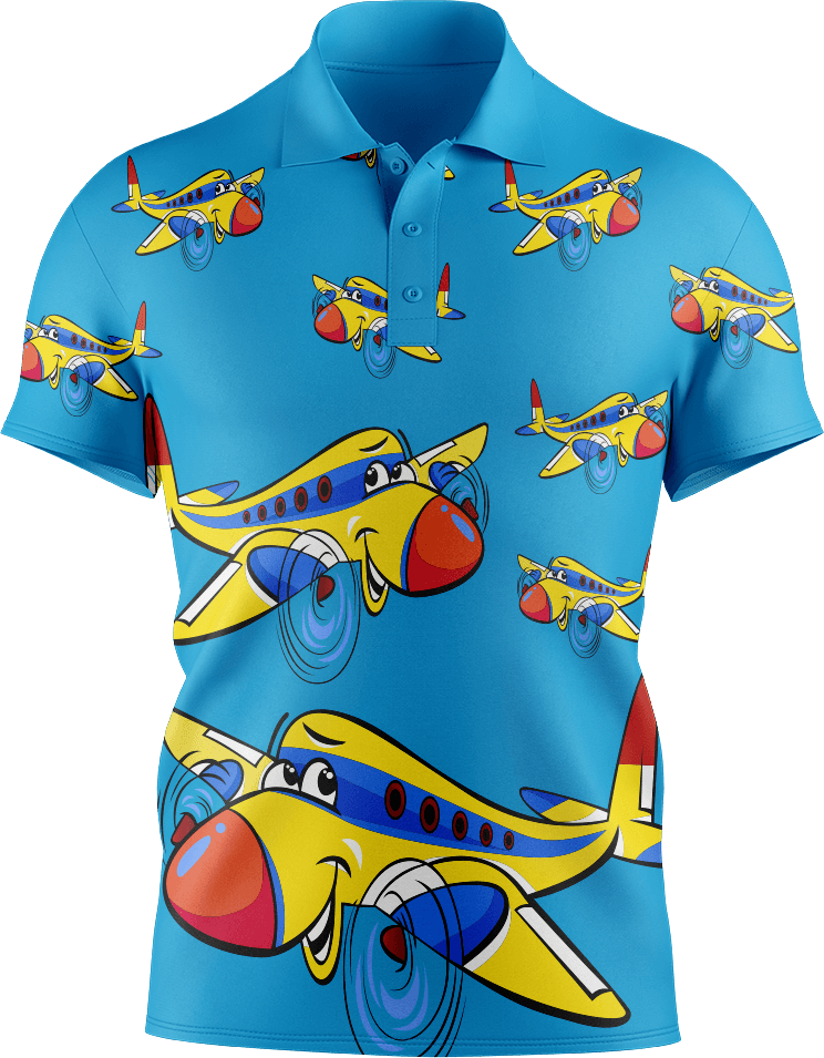Jet Plane Men's Short Sleeve Polo - fungear.com.au