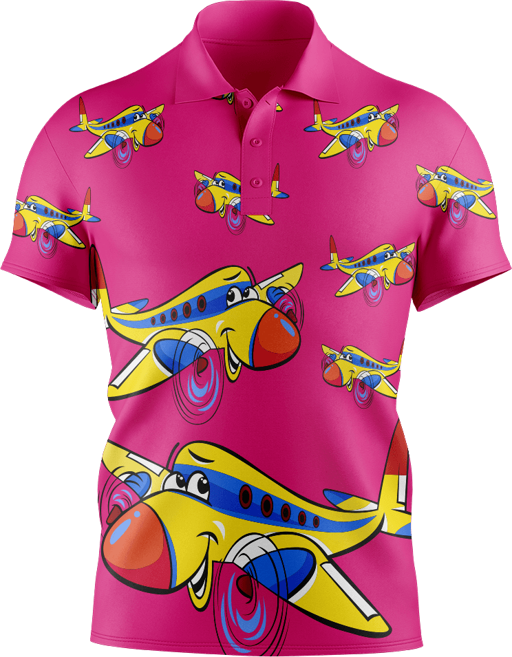 Jet Plane Men's Short Sleeve Polo - fungear.com.au