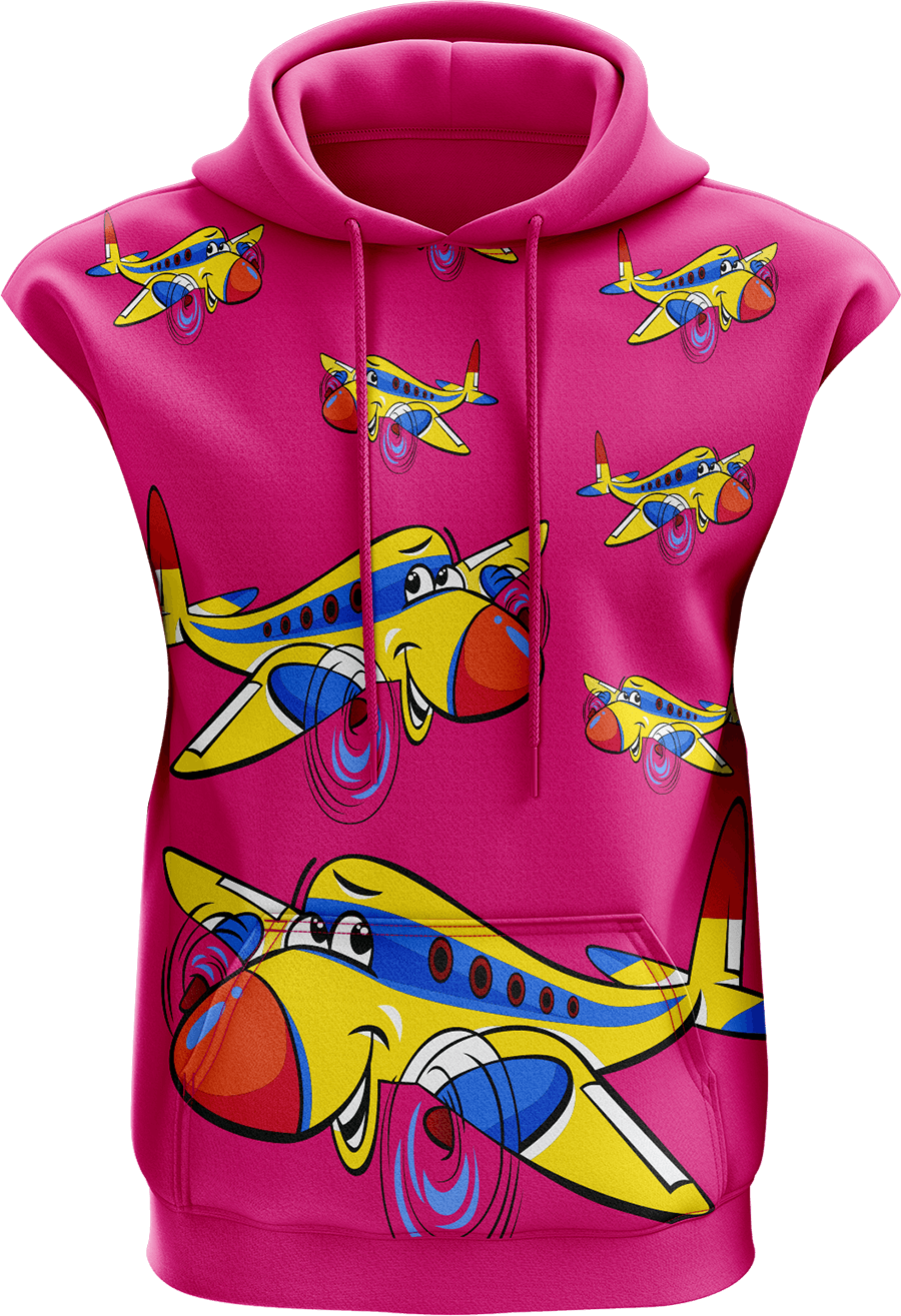 Jet Plane Sleeveless Hoodie - fungear.com.au