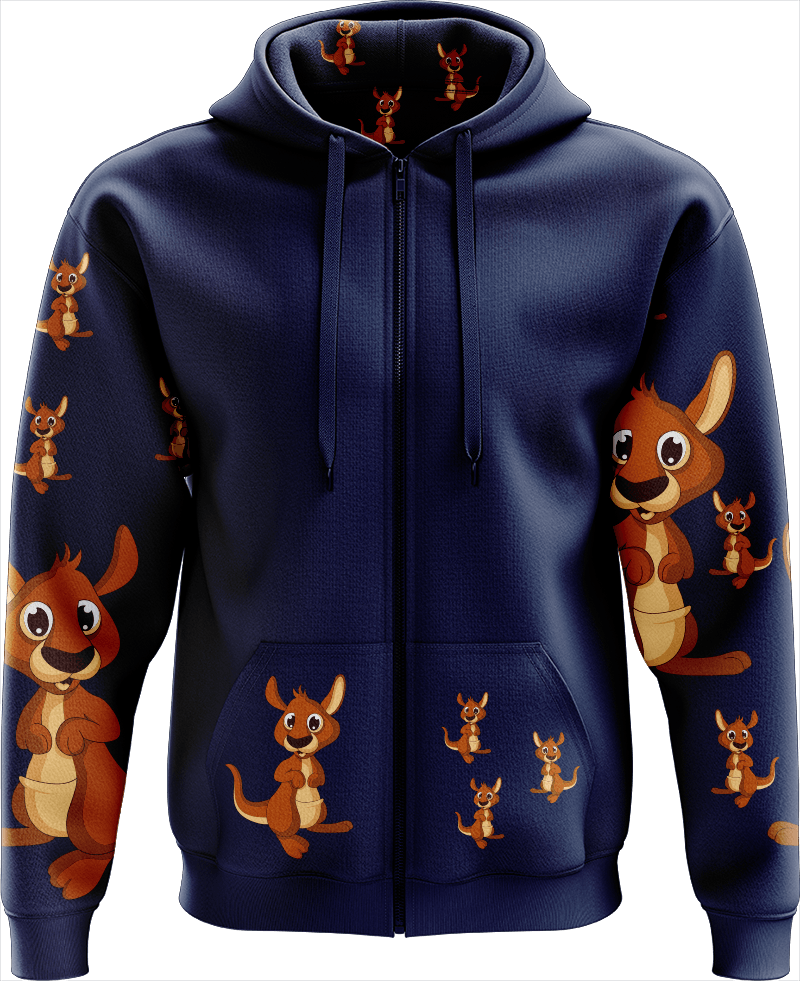 Kanga Back Full Zip Hoodies Jacket - fungear.com.au