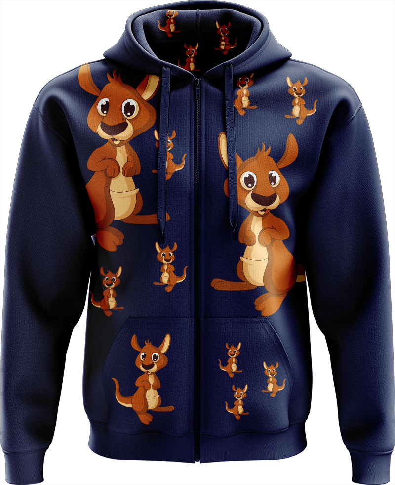 Kanga Back Full Zip Hoodies Jacket - fungear.com.au