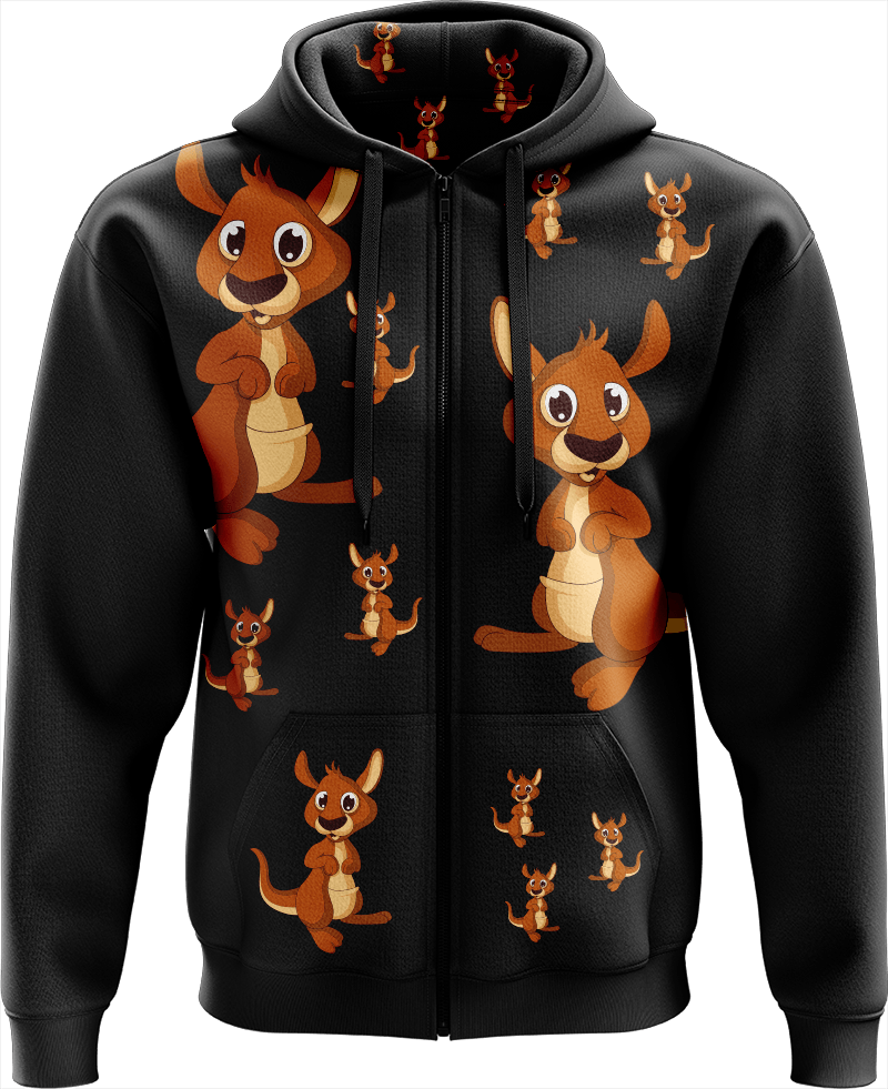 Kanga Back Full Zip Hoodies Jacket - fungear.com.au