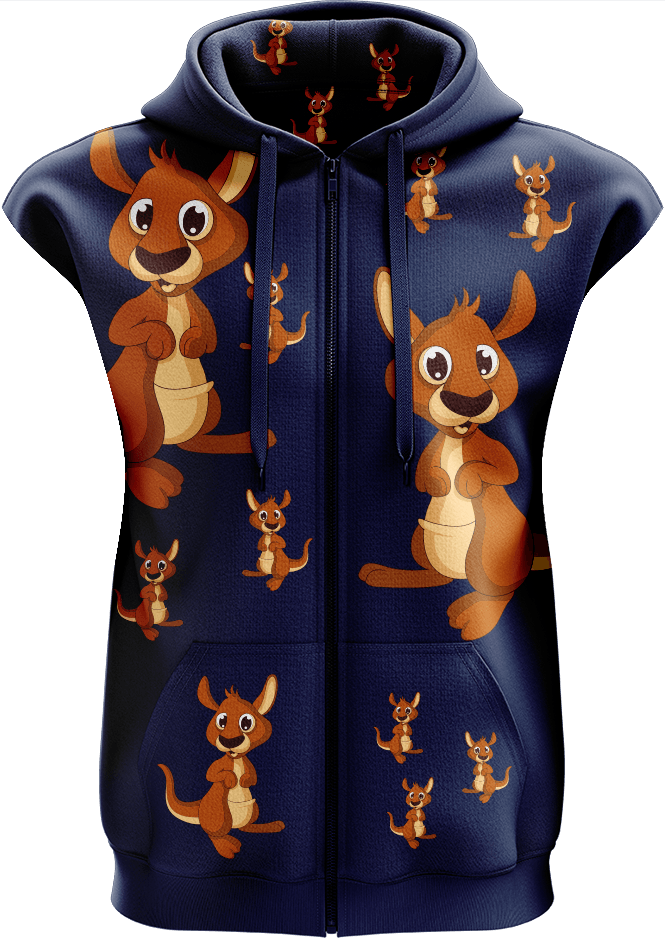 Kanga Back Full Zip Sleeveless Hoodie Jackets