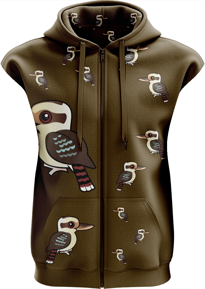 Kooky Kooka Full Zip Sleeveless Hoodie Jackets - fungear.com.au