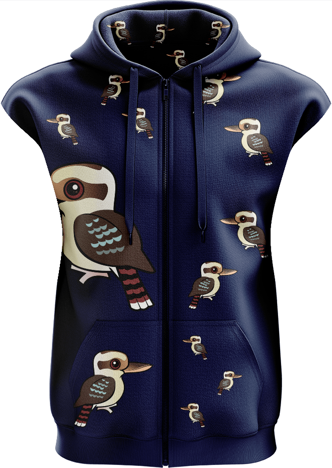 Kooky Kooka Full Zip Sleeveless Hoodie Jackets - fungear.com.au