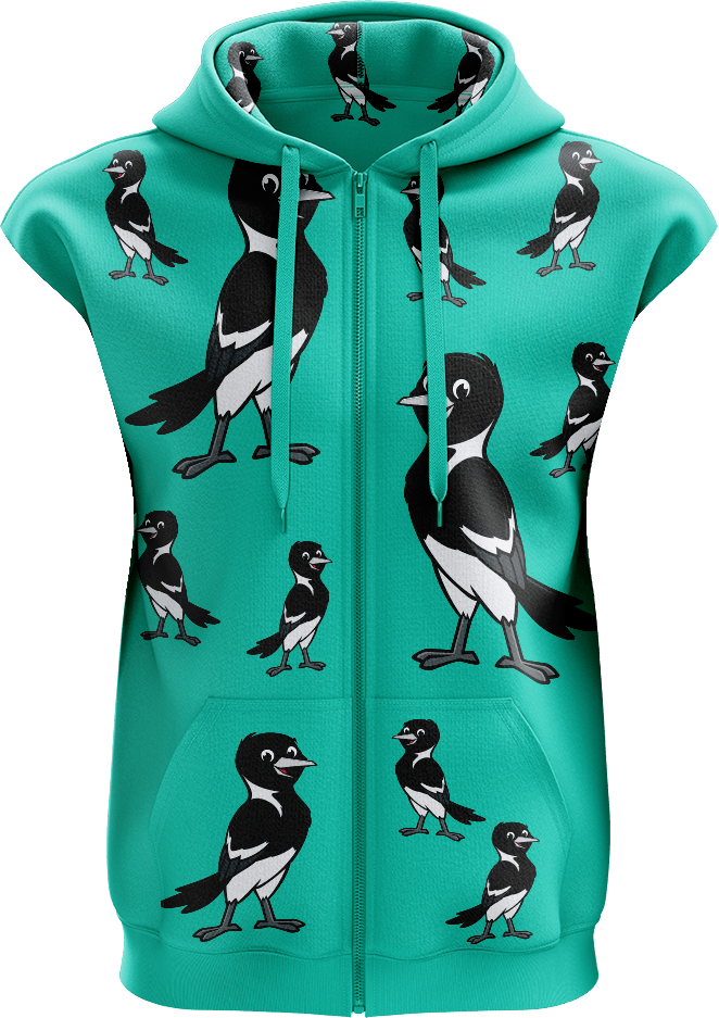 Magic Magpie Full Zip Sleeveless Hoodie Jackets - fungear.com.au