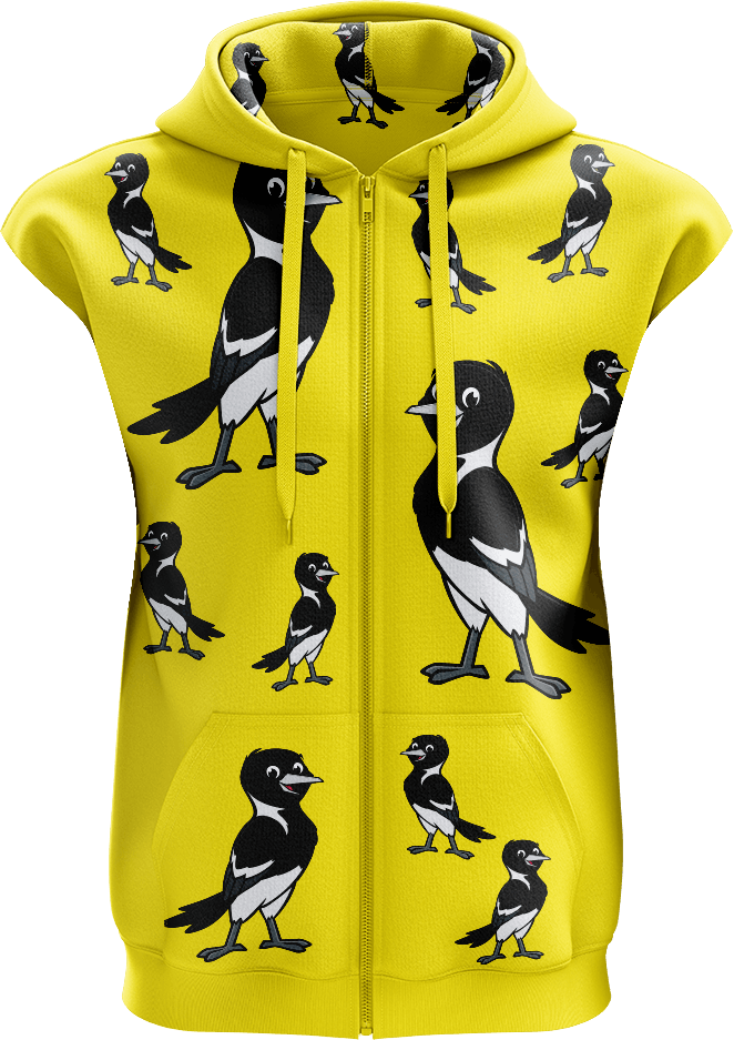 Magic Magpie Full Zip Sleeveless Hoodie Jackets - fungear.com.au