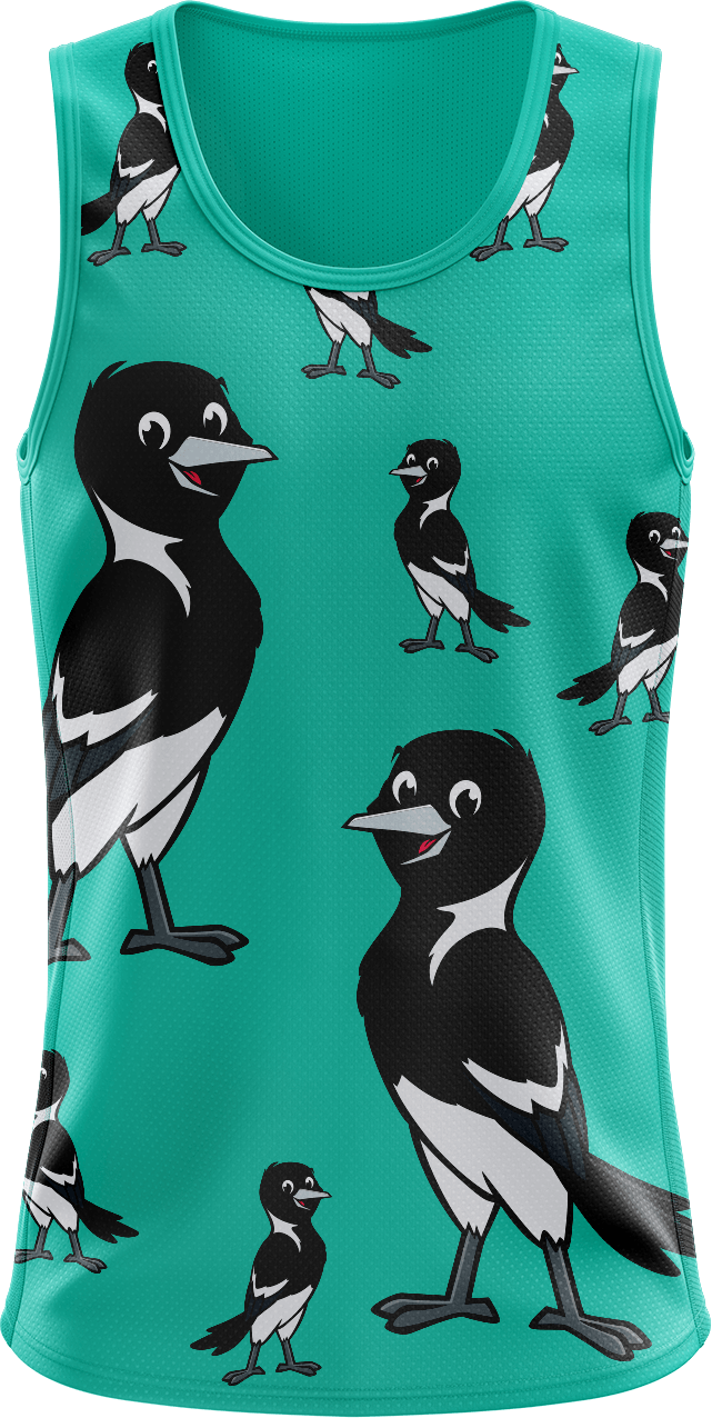 Magic Magpie Singlets - fungear.com.au