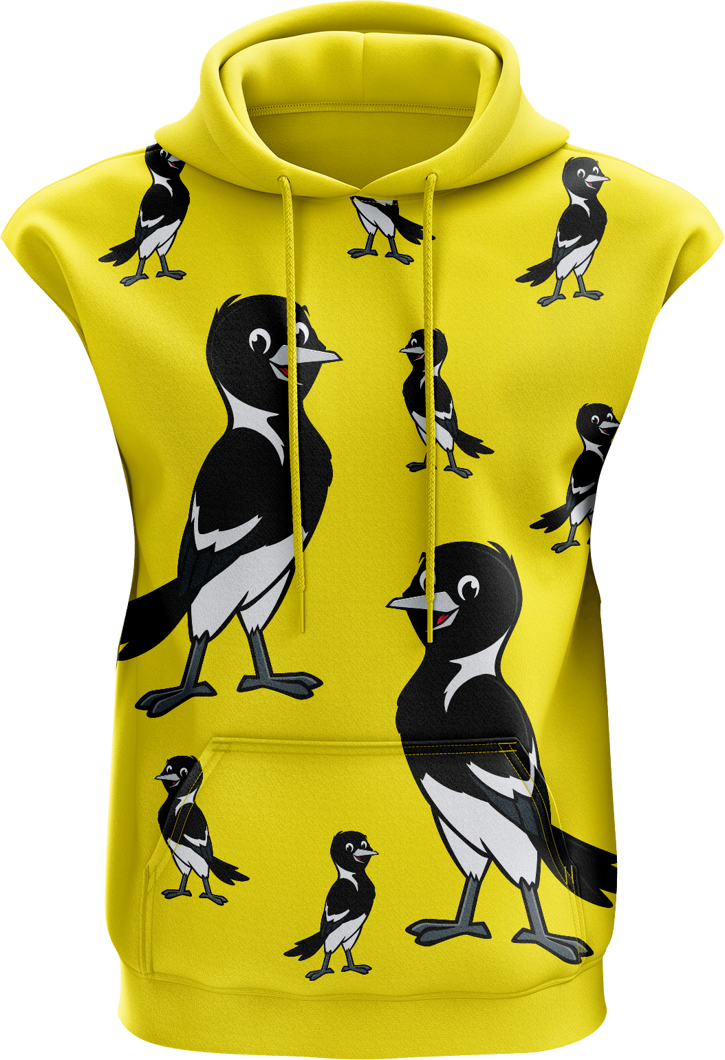 Magic Magpie Sleeveless Hoodie - fungear.com.au