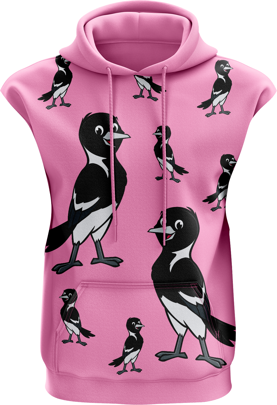 Magic Magpie Sleeveless Hoodie - fungear.com.au