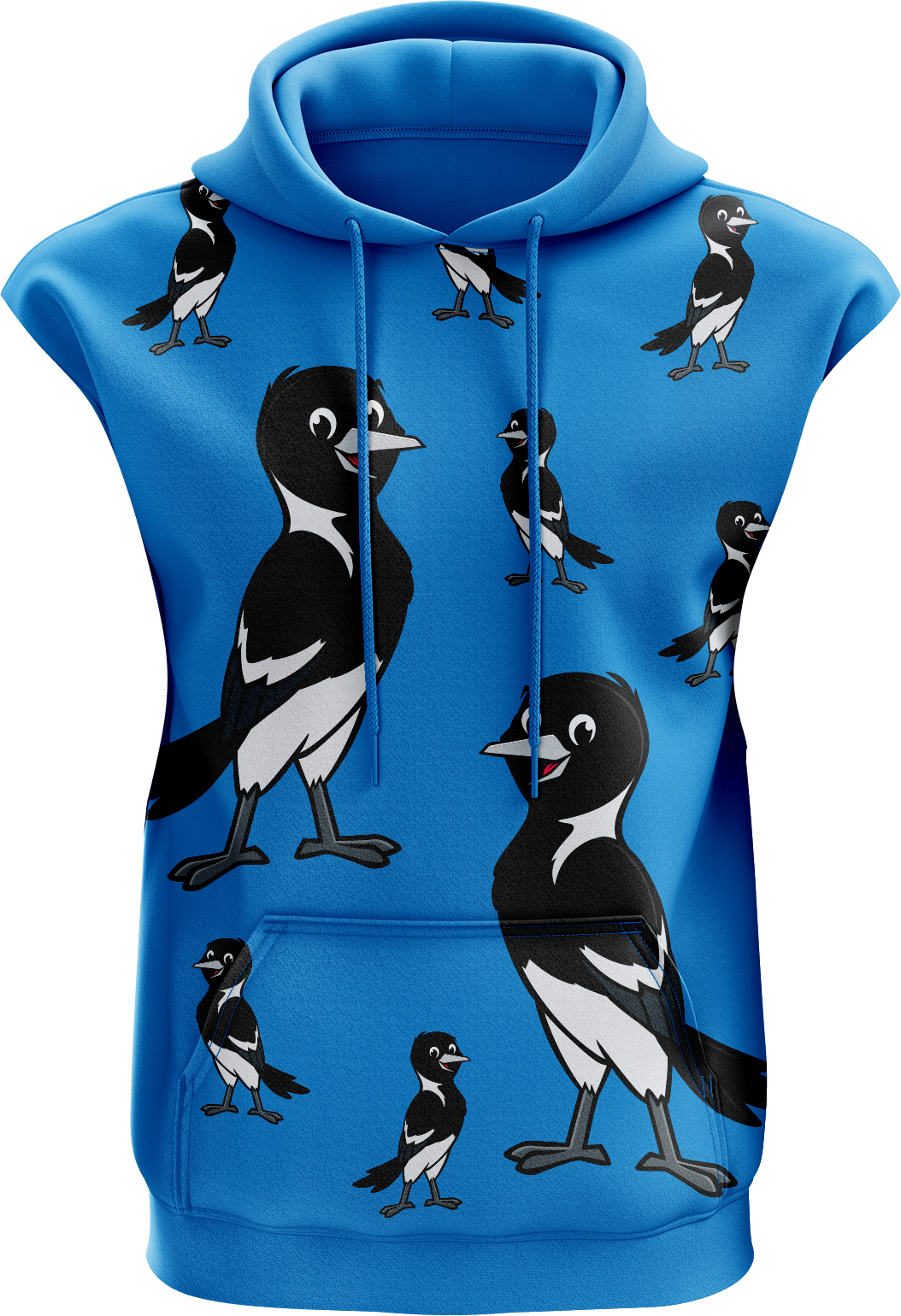 Magic Magpie Sleeveless Hoodie - fungear.com.au