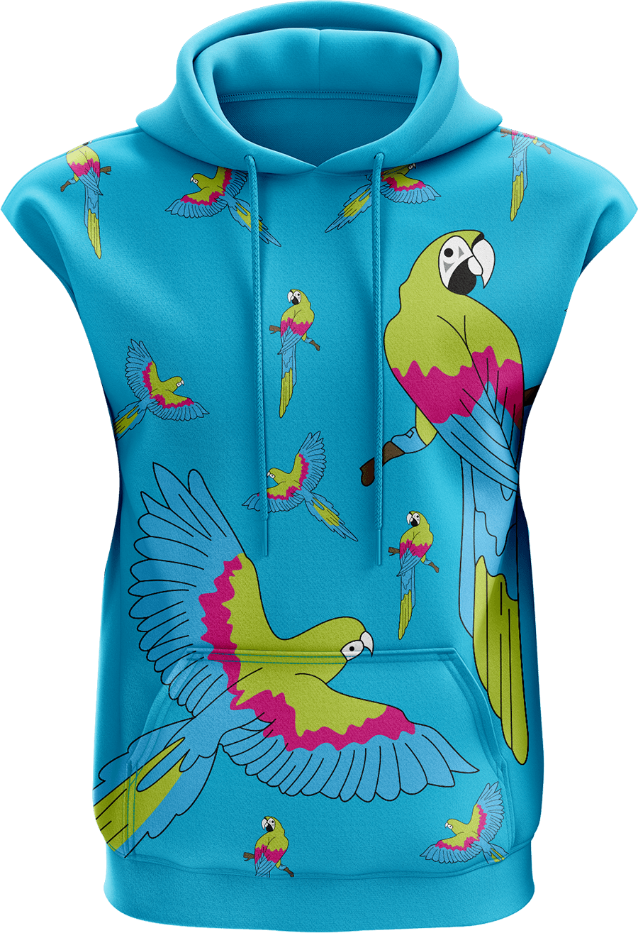 Majectic Macaw Sleeveless Hoodie - fungear.com.au
