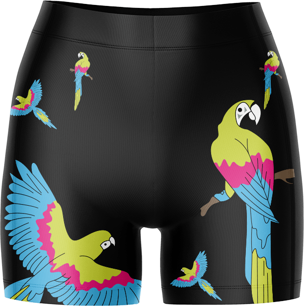 Majestic Macaw Ladies Gym Shorts - fungear.com.au