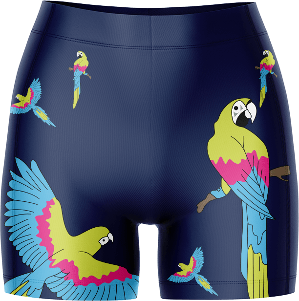 Majestic Macaw Ladies Gym Shorts - fungear.com.au