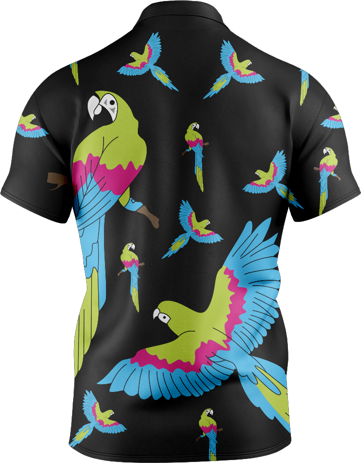 Majestic Macaw Men's Short Sleeve Polo - fungear.com.au