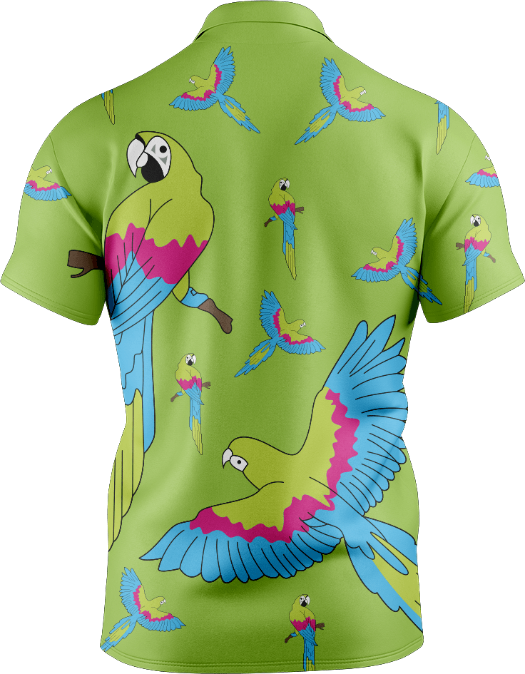 Majestic Macaw Men's Short Sleeve Polo - fungear.com.au