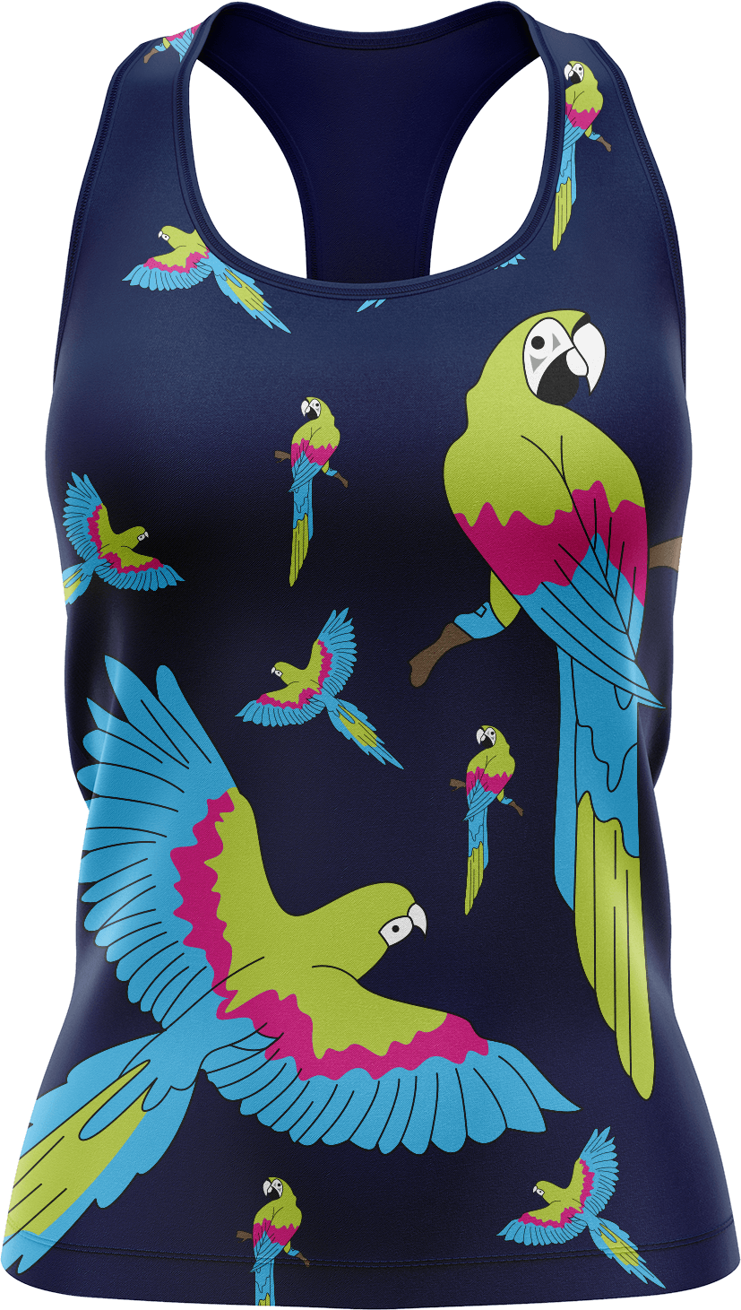 Majestic Macaw Singlets - fungear.com.au