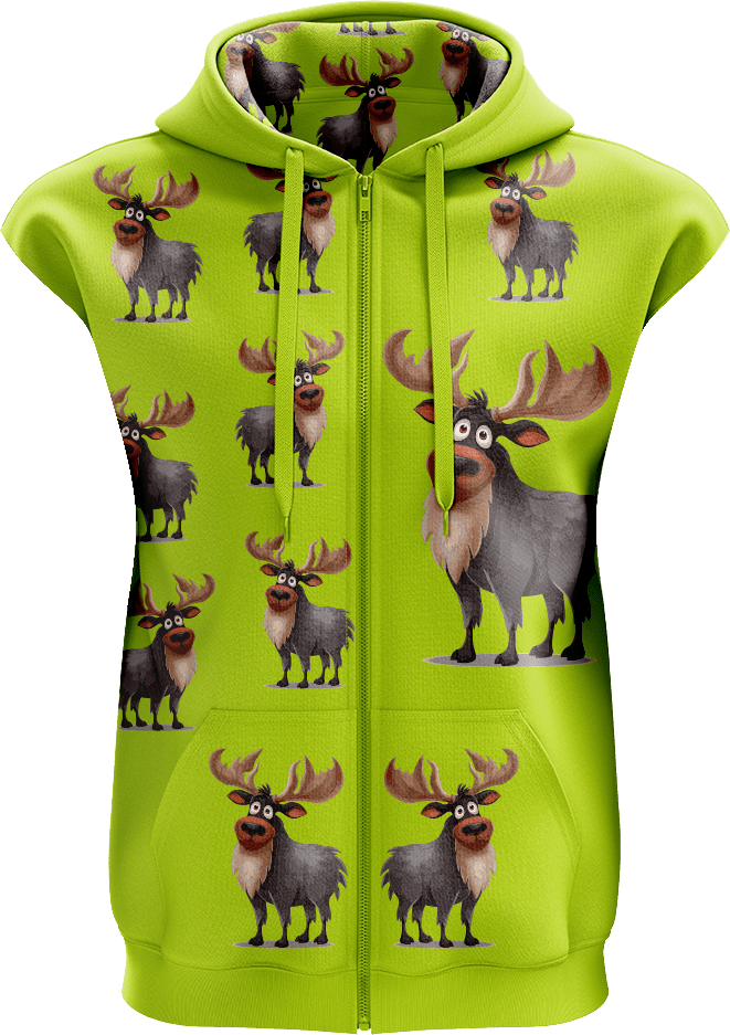 Moose Full Zip Sleeveless Hoodie Jackets - fungear.com.au