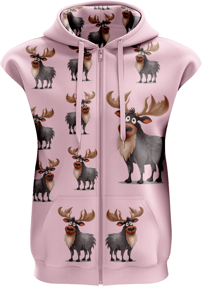 Moose Full Zip Sleeveless Hoodie Jackets - fungear.com.au