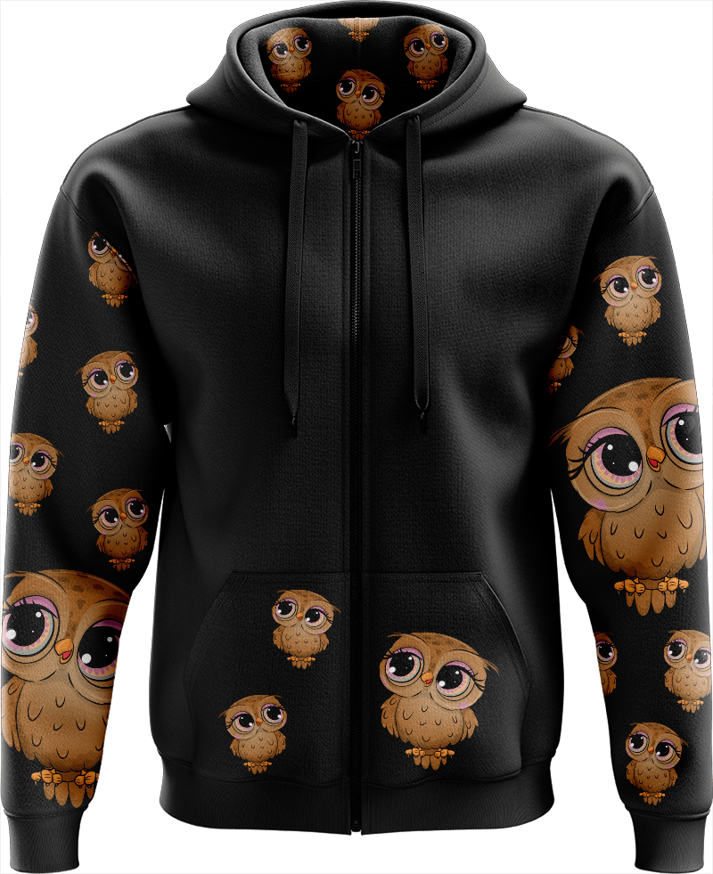 Owl Full Zip Hoodies Jacket - fungear.com.au