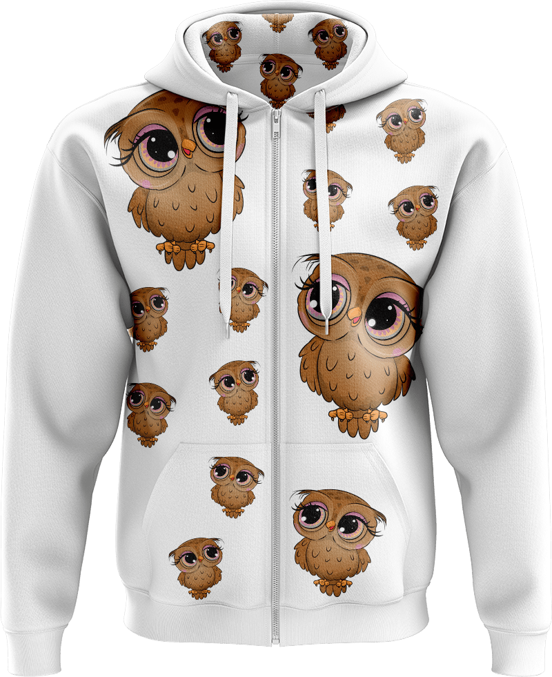 Owl Full Zip Hoodies Jacket - fungear.com.au