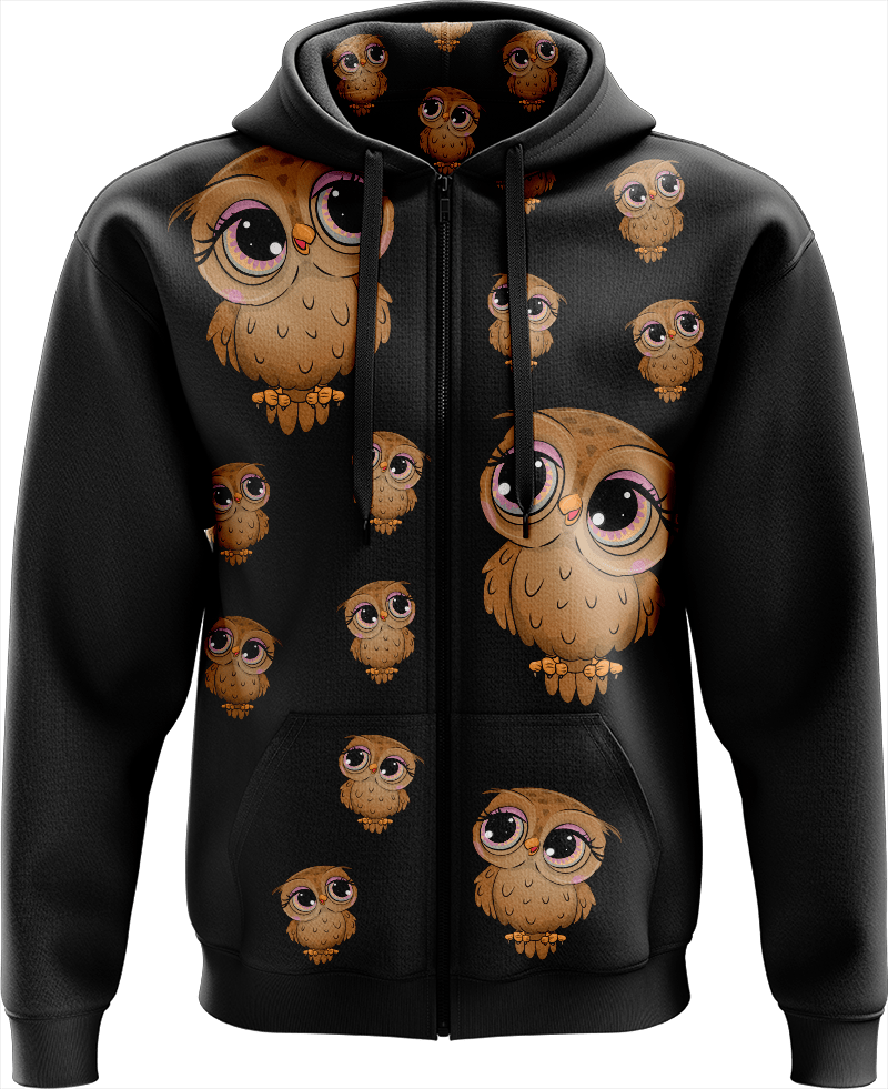 Owl Full Zip Hoodies Jacket - fungear.com.au