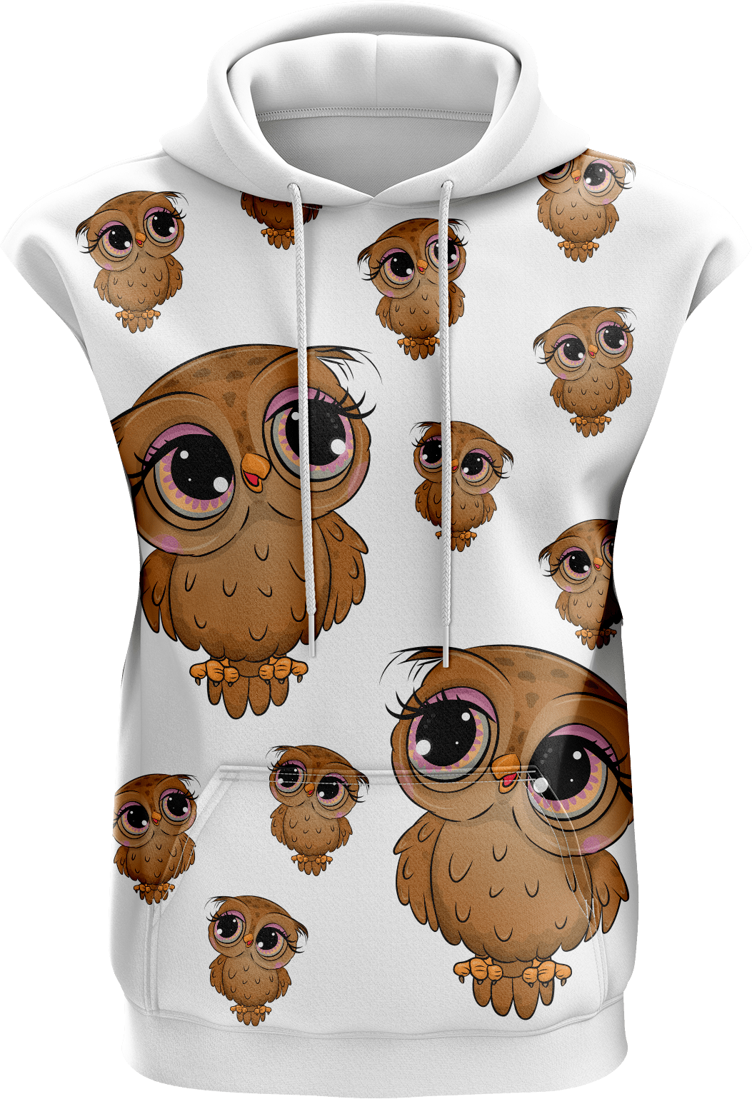 Owl Sleeveless Hoodie - fungear.com.au