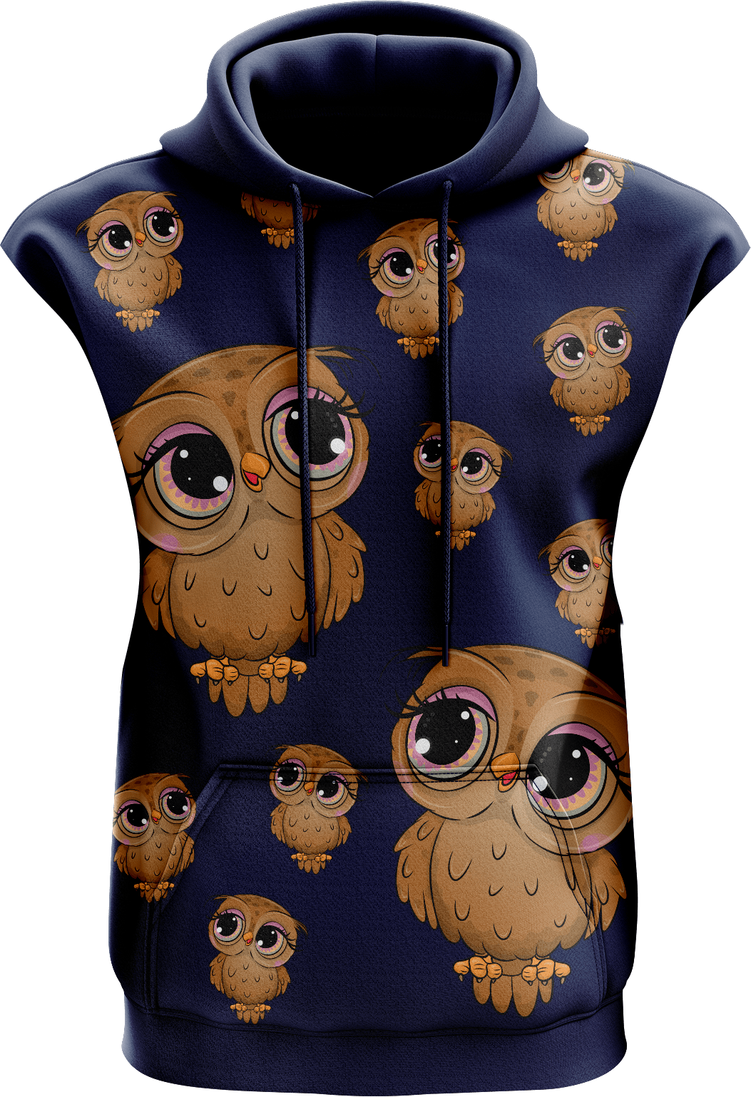Owl Sleeveless Hoodie - fungear.com.au
