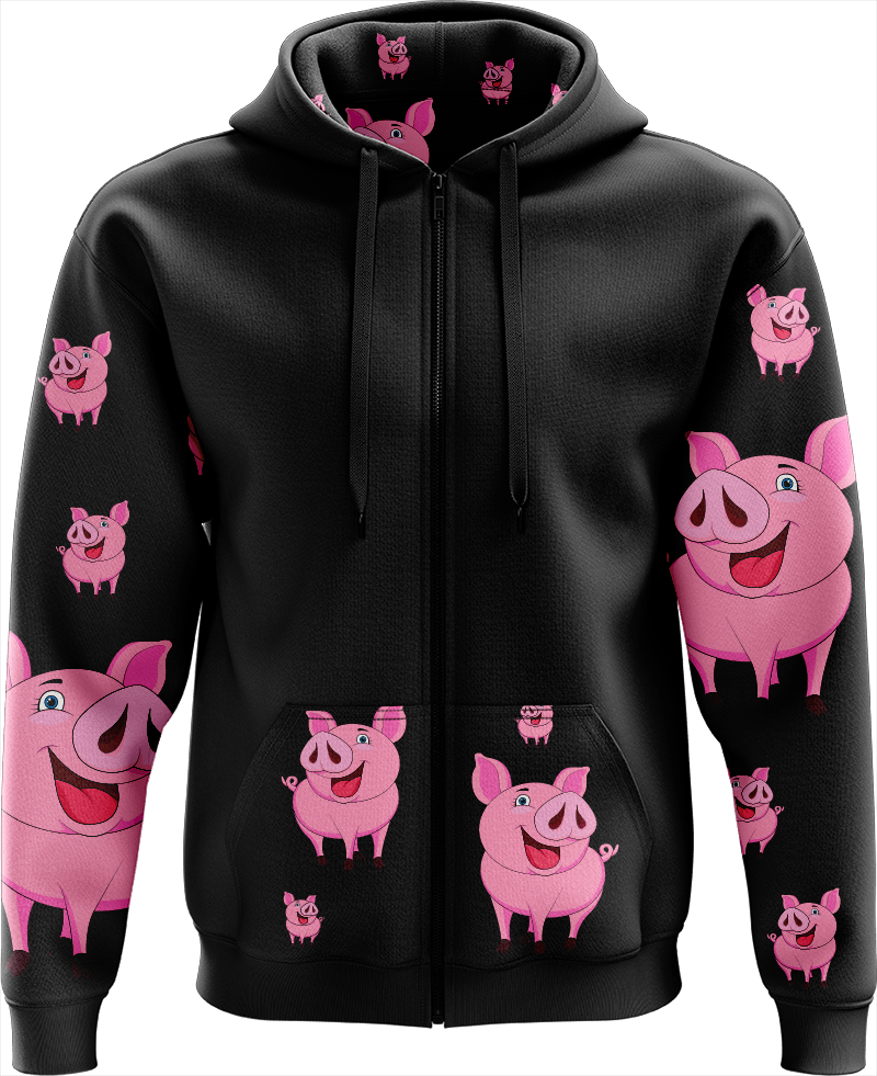 Percy Pig Full Zip Hoodies Jacket - fungear.com.au