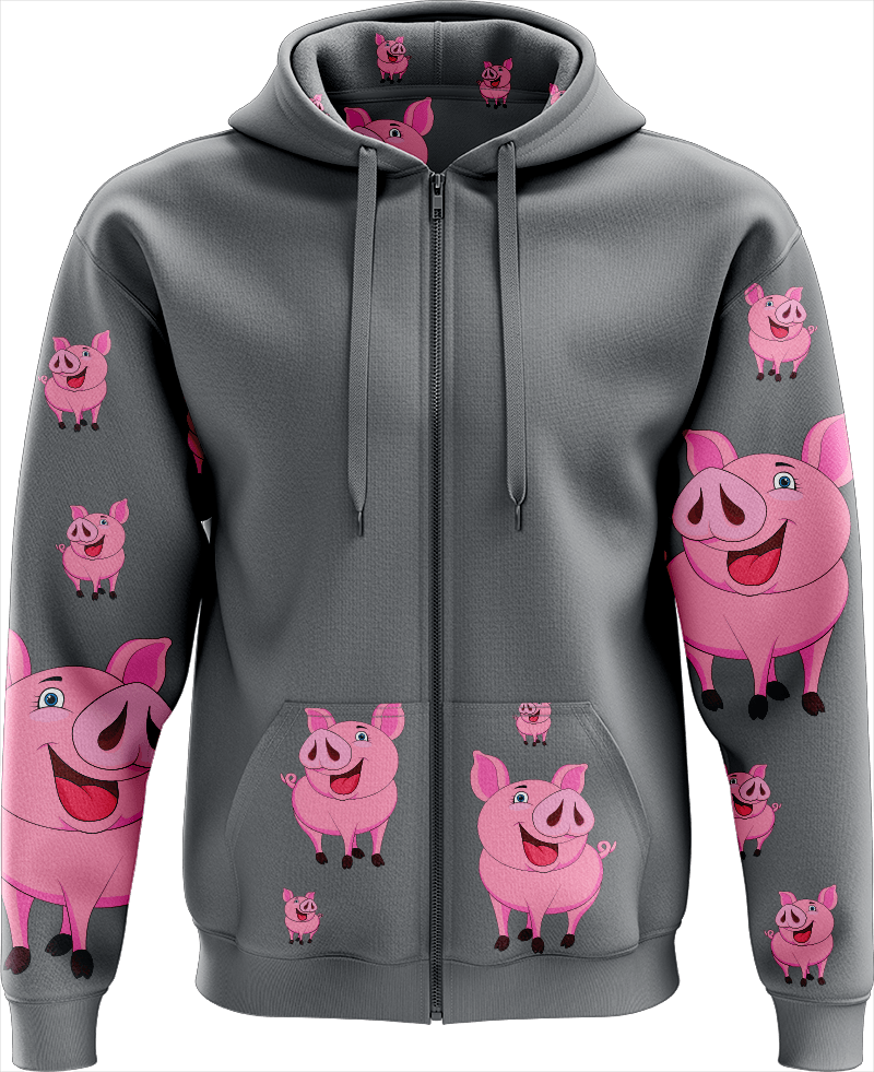 Percy Pig Full Zip Hoodies Jacket - fungear.com.au