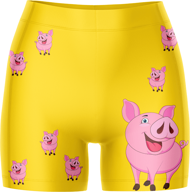 Percy Pig Ladies Gym Shorts - fungear.com.au