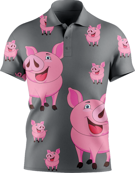 Percy Pig Men's Short Sleeve Polo - fungear.com.au