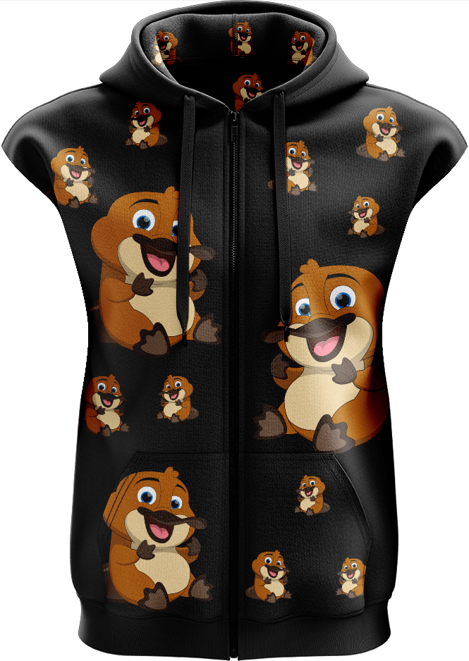 Playa Platypus Full Zip Sleeveless Hoodie Jackets - fungear.com.au