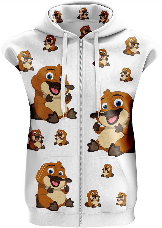Playa Platypus Full Zip Sleeveless Hoodie Jackets - fungear.com.au