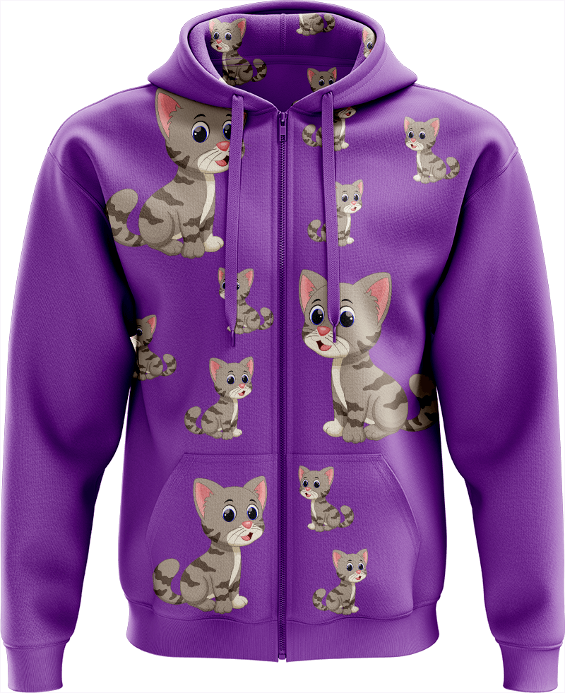 Playful Pussycat Full Zip Hoodies Jacket - fungear.com.au