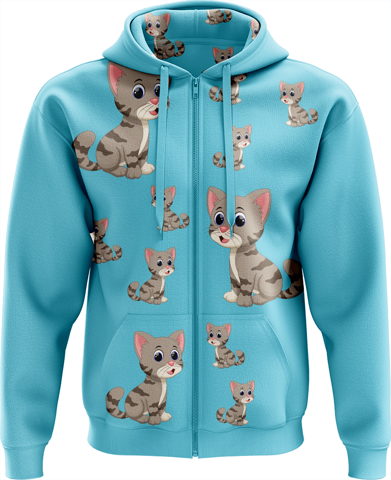 Playful Pussycat Full Zip Hoodies Jacket - fungear.com.au