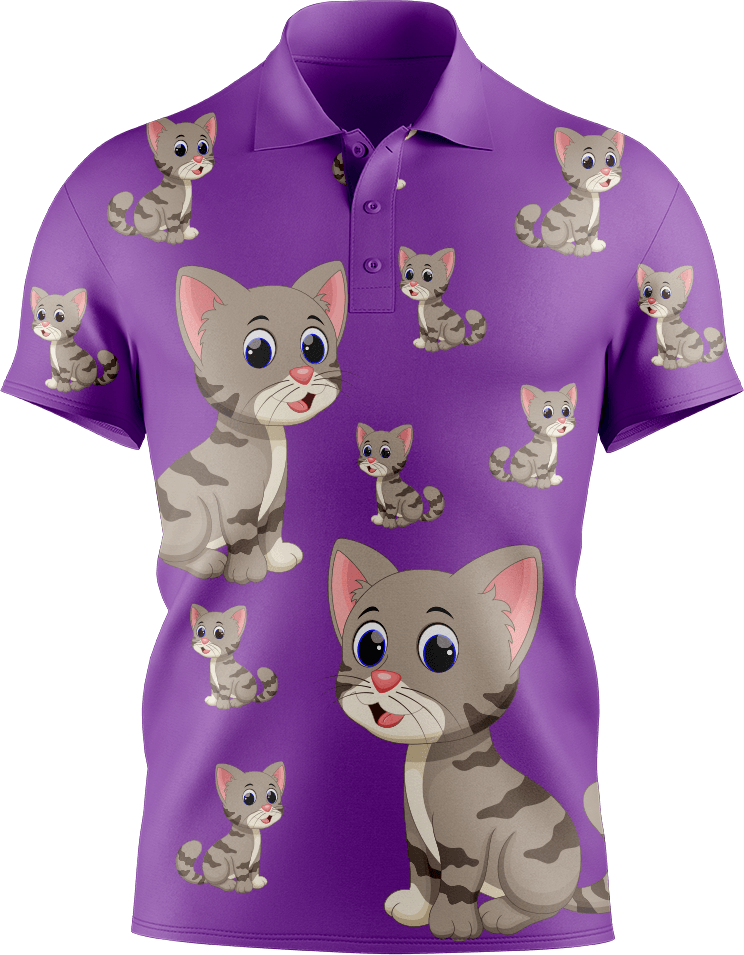 Playful Pussycat Men's Short Sleeve Polo - fungear.com.au