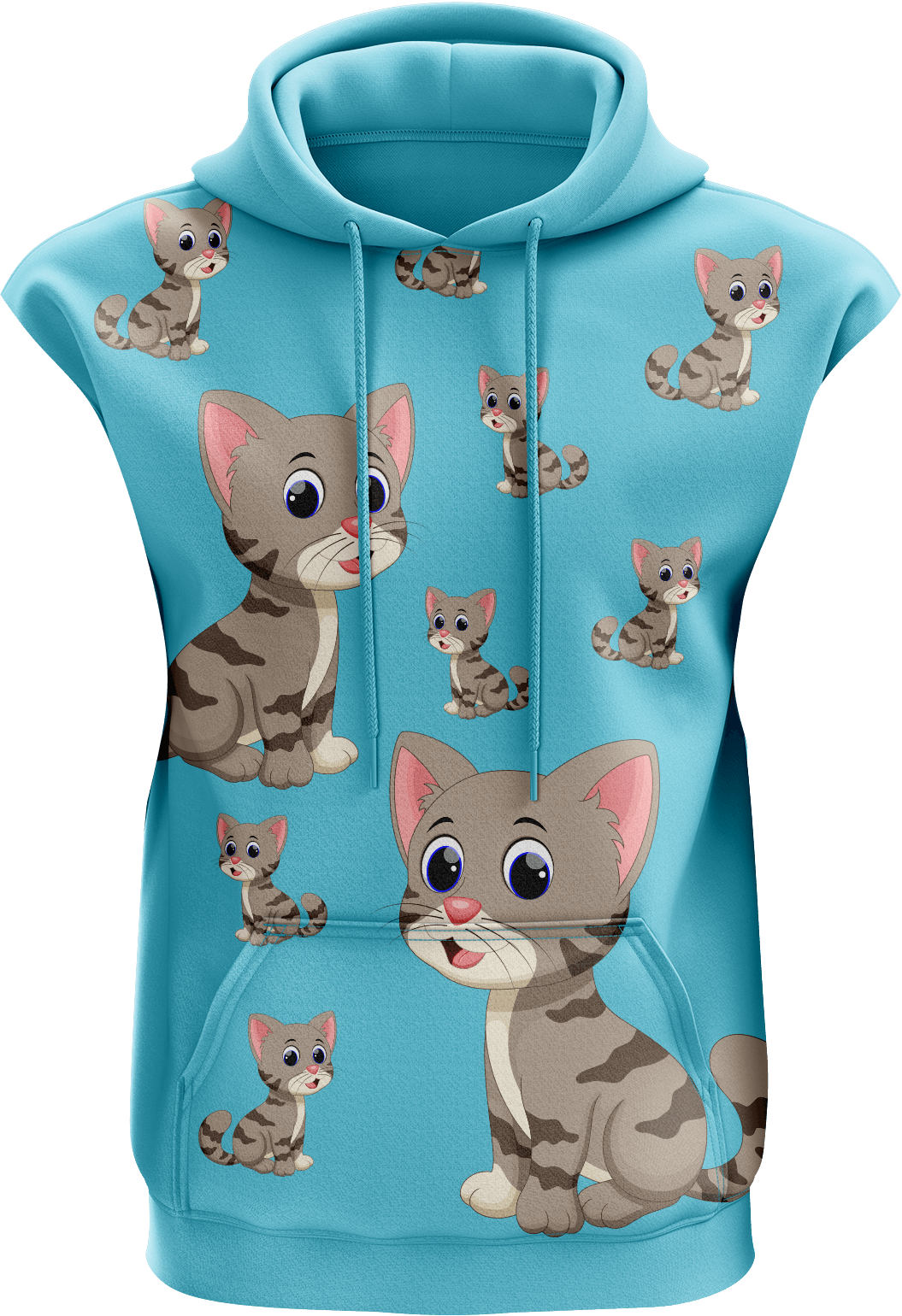 Playful Pussycat Sleeveless Hoodie - fungear.com.au