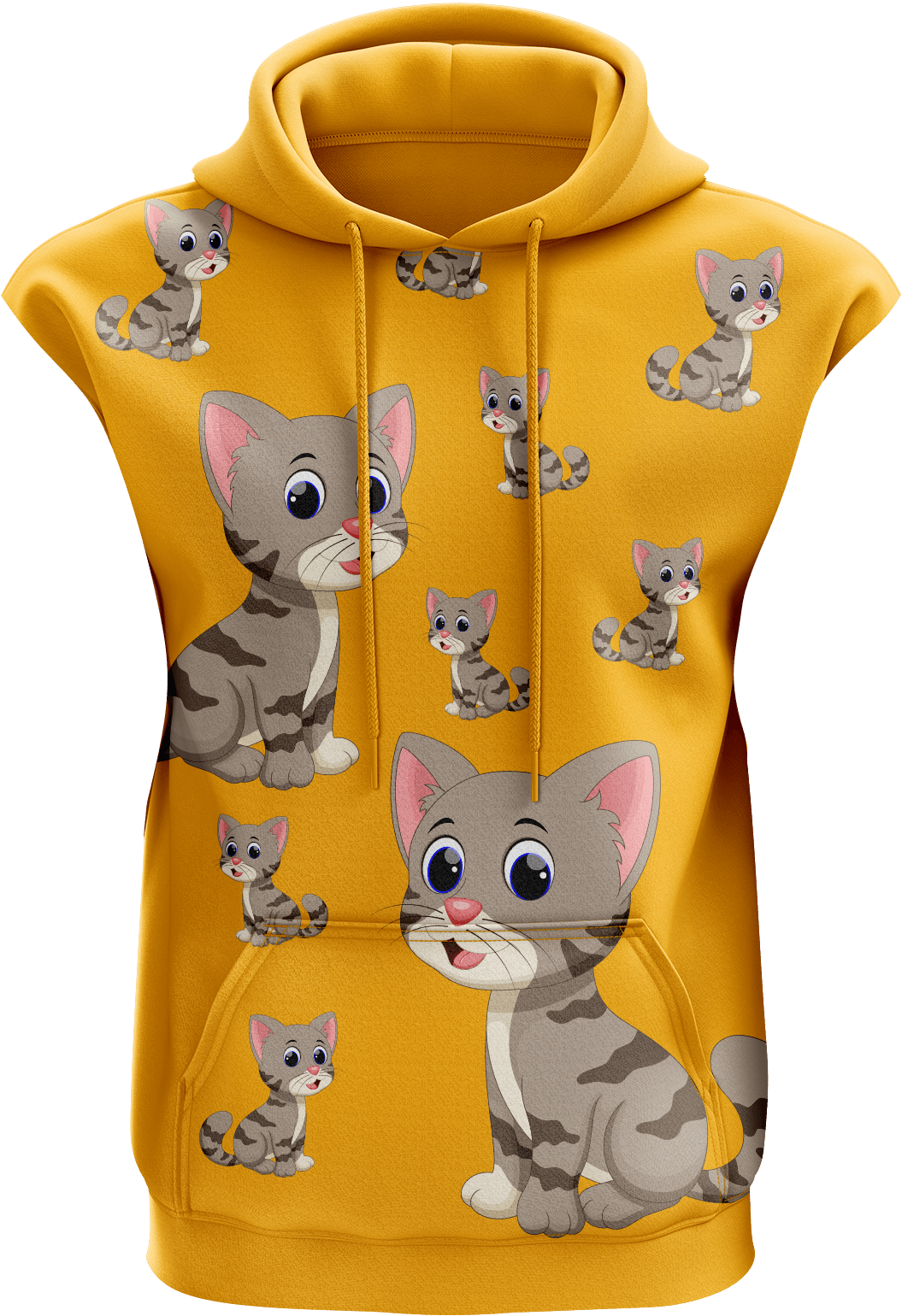 Playful Pussycat Sleeveless Hoodie - fungear.com.au